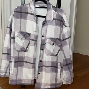 Purple Fleece Lined Flannel